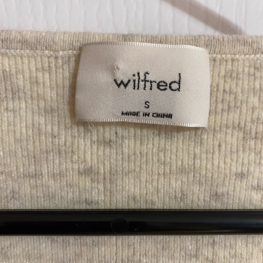 Aritzia Wilfred Wool Blend Greer Sweetheart Bustier Cream Sweater Size Small - Picture 13 of 14